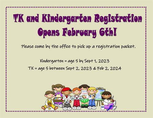 TK & Kindergarten Registration